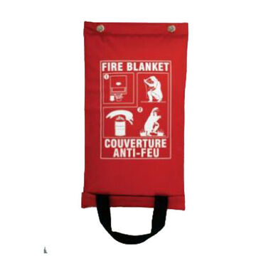 Hanging Pouch Fire Blanket, 150 cm wd x 183 cm lg, Fiberglass Fabric