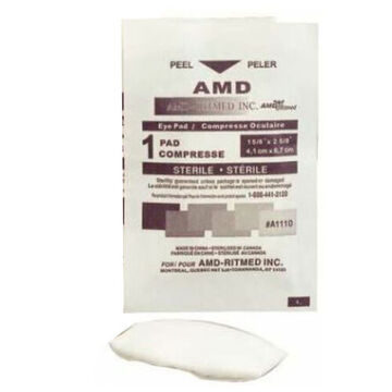 Sterile Eye Pad, 1-5/8 in x 2-5/8 in, Cotton Filler