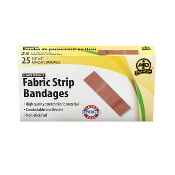 Strip Adhesive Bandage, 7.5 cm wd x 2.2 cm lg, Fabric