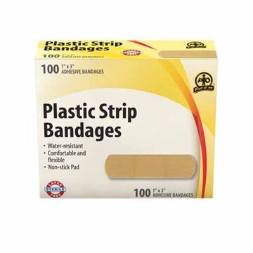 Strip Bandage, Large, 2.5 cm wd x 7.5 cm lg, Plastic