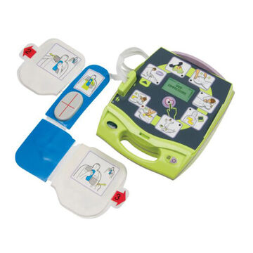 Semi Automatic Defibrillator, 10 in Wd x 12 in ht, Pads, Batteries, Carrying Case