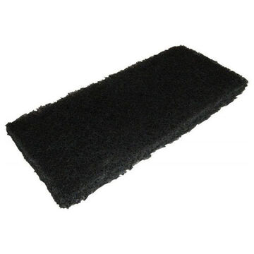Heavy-Duty Pad, Scrub, 4-1/2 in wd x 10 in lg x 1 in thk, Recycled Polyester, Black