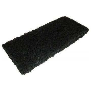 Tampon à usage intensif, récurage, 4-1/2 pouce wd x 10 pouce lg x 1 pouce thk, polyester recyclé, noir
