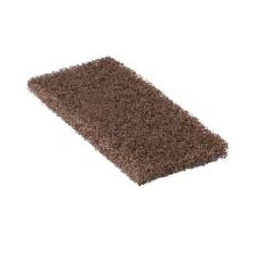 Heavy-Duty Pad, Scrub, 4-1/2 in wd x 10 in lg x 1 in thk, Recycled Polyester, Brown
