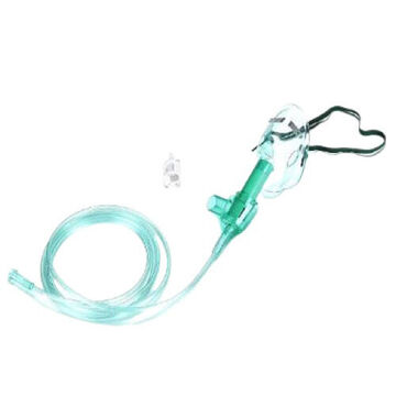 Adult Mask, Oxygen, No Reservoir Disposable, 2 m Tubing