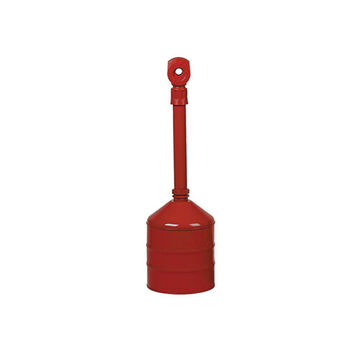 Heavy-Duty Cigarette Butt Can, 5 gal, Galvanized Steel, 11.5 In od x 38.5 in ht Red