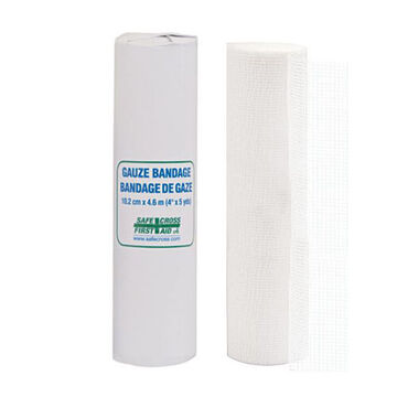 Rouleau de bandage de gaze stérile, 10.2 cm wd x 4.6 m lg, 100% coton blanchi