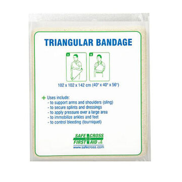 Non-Compressed Triangular Bandage, 101.6 cm wd x 101.6 cm lg x 142.2 cm ht, 100% Cotton