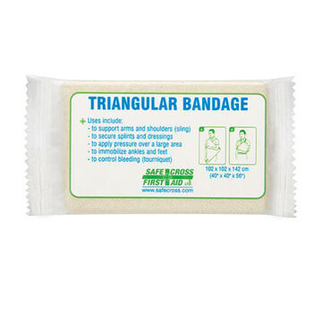Bandage triangulaire compressé, 101.6 cm wd x 101.6 cm lg x 142.2 cm ht, 100% coton
