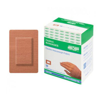Square Plastic Bandage, Rectangular, 1.9 cm wd x 7.6 cm lg, Plastic
