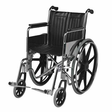 Adjustable Wheelchair, 62 cm wd, 46 cm wd Seat, Chrome-Plated Steel Frame