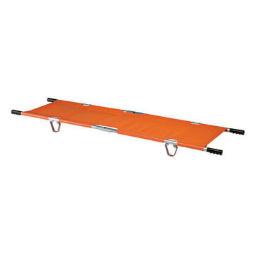 Double Folding Stretcher, 81 in x 21-1/2 in x 7 in Open, 40 in x 4 in x 7 in Closed, Aluminum, Vinyl Coated Nylon