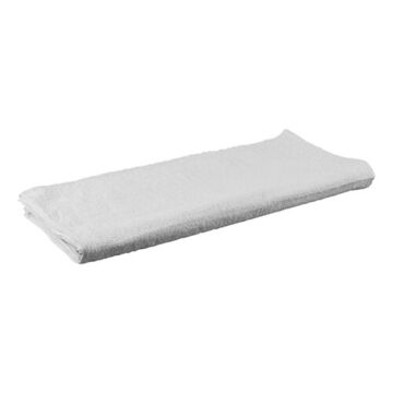 Bar Towel, 20 in wd x 21 in lg, White, Terry, Bale, 100 lbs