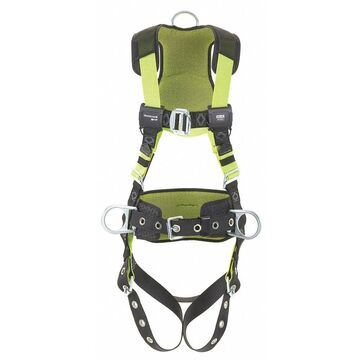 Full Body Harness, S/M, 420 lb Capacity, Green, Stretchable Polyester