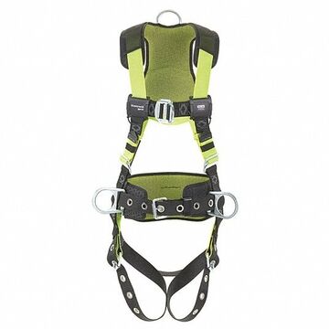 Full Body Harness, 2XL, 420 lb Capacity, Green, Stretchable Polyester