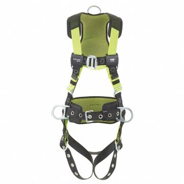 Full Body Harness, 2XL, 420 lb Capacity, Green, Stretchable Polyester