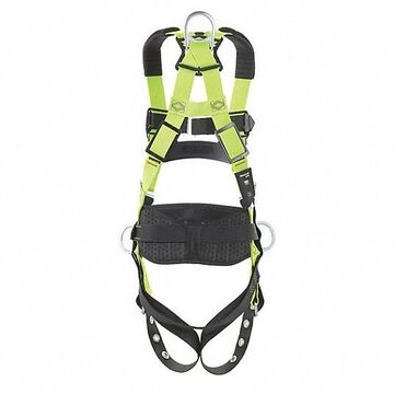 Full Body Harness, Universal, 420 lb Capacity, Green, Stretchable Polyester