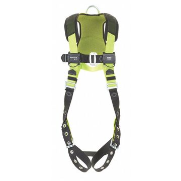 Full Body Harness, S/M, 420 lb Capacity, Green, Stretchable Polyester