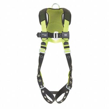 Full Body Harness, 2XL, 420 lb Capacity, Green, Stretchable Polyester