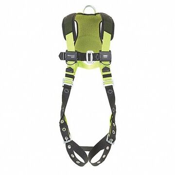 Full Body Harness, S/M, 420 lb Capacity, Green, Stretchable Polyester