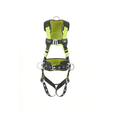 Full Body Harness, S/M, 420 lb Capacity, Green, Stretchable Polyester