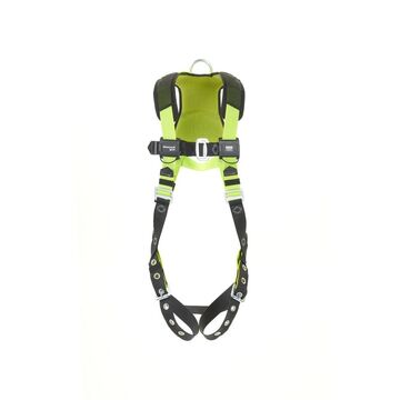 Full Body Harness, S/M, 420 lb Capacity, Green, Stretchable Polyester