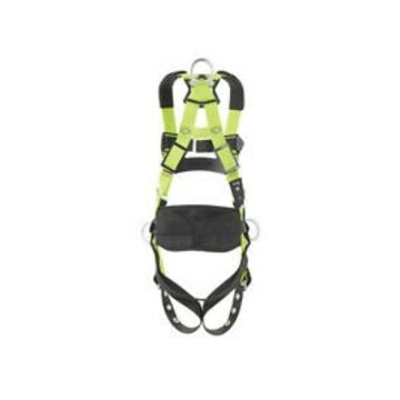 Full Body Harness, 2XL, 420 lb Capacity, Green, Stretchable Polyester