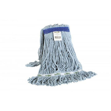 Narrow Synthetic Looped Wet Mop, Synthetic Blended Yarn, Blue Band
