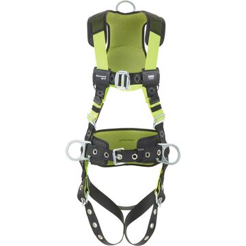 Full Body Harness, Universal, 420 lb Capacity, Green, Stretchable Polyester