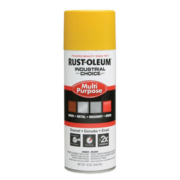 Spray Paint Multi Purpose, 12 Oz, Aerosol Can, Liquid, Safety Yellow, Gloss