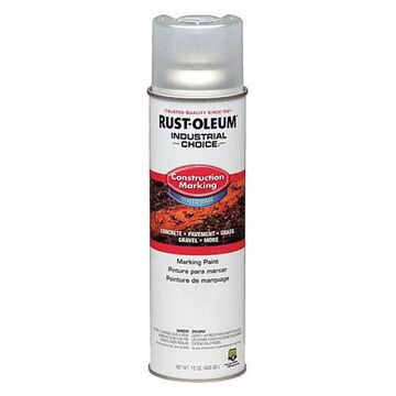 Water-based Construction Marking Paint, 17 oz, Aerosol Can, Solvent Like, Clear