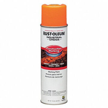 Marking Paint Water-based Construction, 17 Oz, Aerosol Can, Solvent Like, Florescent Orange