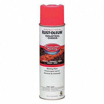 Water-based Construction Marking Paint, 17 oz, Aerosol Can, Solvent Like, Florescent Pink