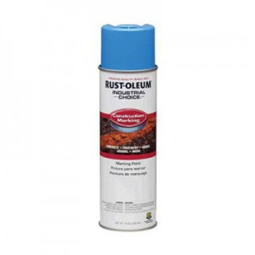 Solvent-based Construction Marking Paint, 17 oz, Aerosol Can, Solvent Like, Caution Blu