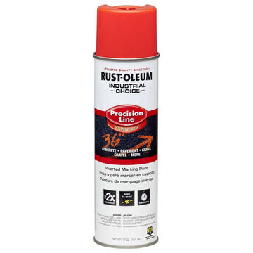 Solvent-based Construction Marking Paint, 17 oz, Aerosol Can, Solvent Like, Fluorescent Red Orange