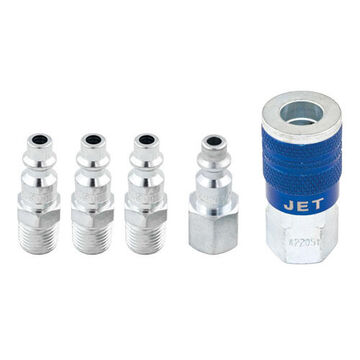 Air Fitting Set, 1/4 in Size, Body X FNPT, Zinc-Plated Steel