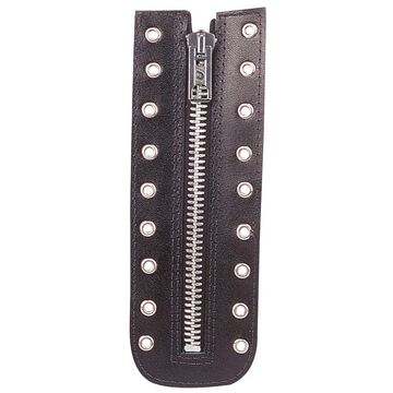 Boot Zipper 9 Eyelet Holes Universal Black Leather