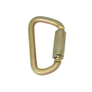 Standard Modified D-shape Twist-locking Carabiner, 3600 lb Capacity, 19 mm Gate Clearance, Heat Treated Steel Alloy