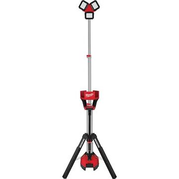 Tripod Tower Light, Plastic, 9-11/16 in lg, 18 V, 1700/3200/6000 Lumens, LED Lamp, Red