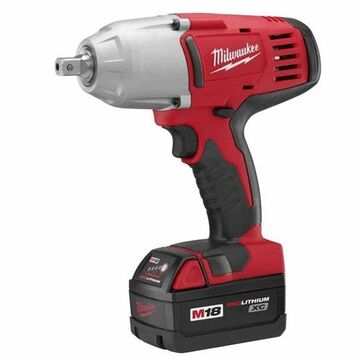 High-torque Cordless Impact Wrench, 1/2 In, Square, 450 Ft-lb, 8-7/8 In Lg
