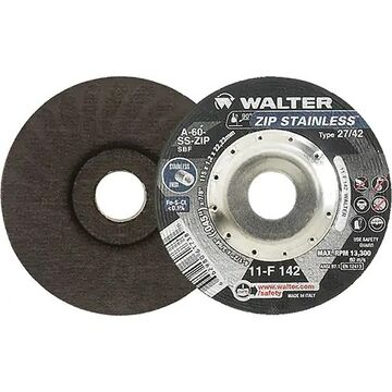 4-1/2 X 3/64 Zip™ Stainless Right Angle Grinder Reinforced Cut-off Wheels Type 27