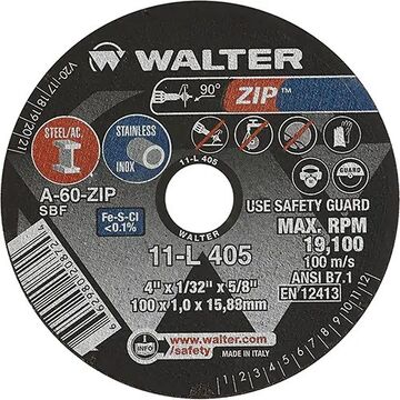 Cut-off Wheel 4x1/32x5/8 Zip Aluminum Oxide