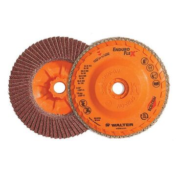 Close Coat Flap Disc, 4-1/2 In X 7/8 In, 120 Grit, Zirconia Alumina, 13300 Rpm