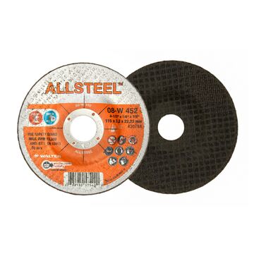 Aggressive Grinding Wheel, 4-1/2 in dia, 1/8 in thk, 7/8 in Arbor/Shank, 30 Grit, Aluminum Oxide Abrasive