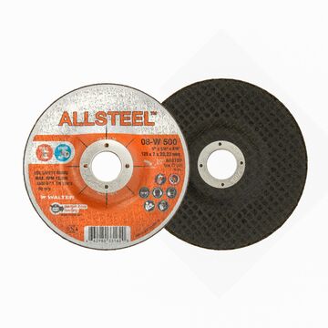 Aggressive Grinding Wheel, 5 in dia, 1/4 in thk, 7/8 in Arbor/Shank, 30 Grit, Aluminum Oxide Abrasive