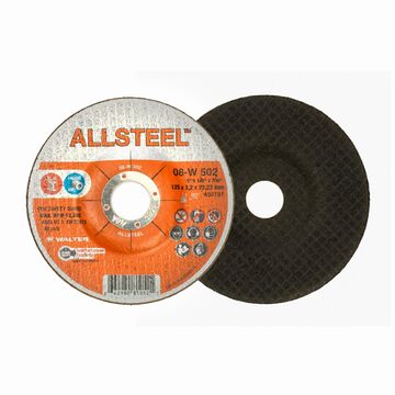 Aggressive Grinding Wheel, 5 in dia, 1/8 in thk, 7/8 in Arbor/Shank, 30 Grit, Aluminum Oxide Abrasive