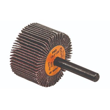 Flap Wheel, 1-1/2 in dia, 1 in wd, 1/4 in Arbor/Shank, 60 Grit, Aluminum Oxide Abrasive