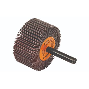 Flap Wheel, 2 in dia, 1 in wd, 1/4 in Arbor/Shank, 120 Grit, Aluminum Oxide Abrasive