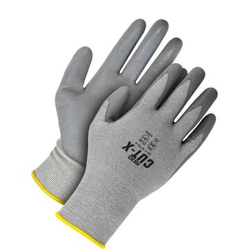 Gloves Sleeve Cut Resistant, Polyurethane Palm, Gray, Fiberglass/hppe Fiber