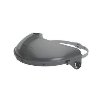 Hard Hat Attachment Faceshield, Ansi Z87.1 Standard, Plastic, Gray